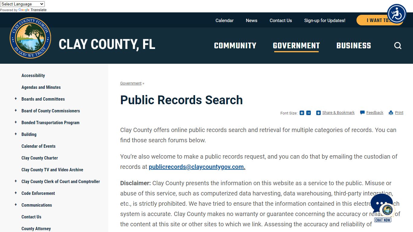 Public Records Search | Clay County, FL