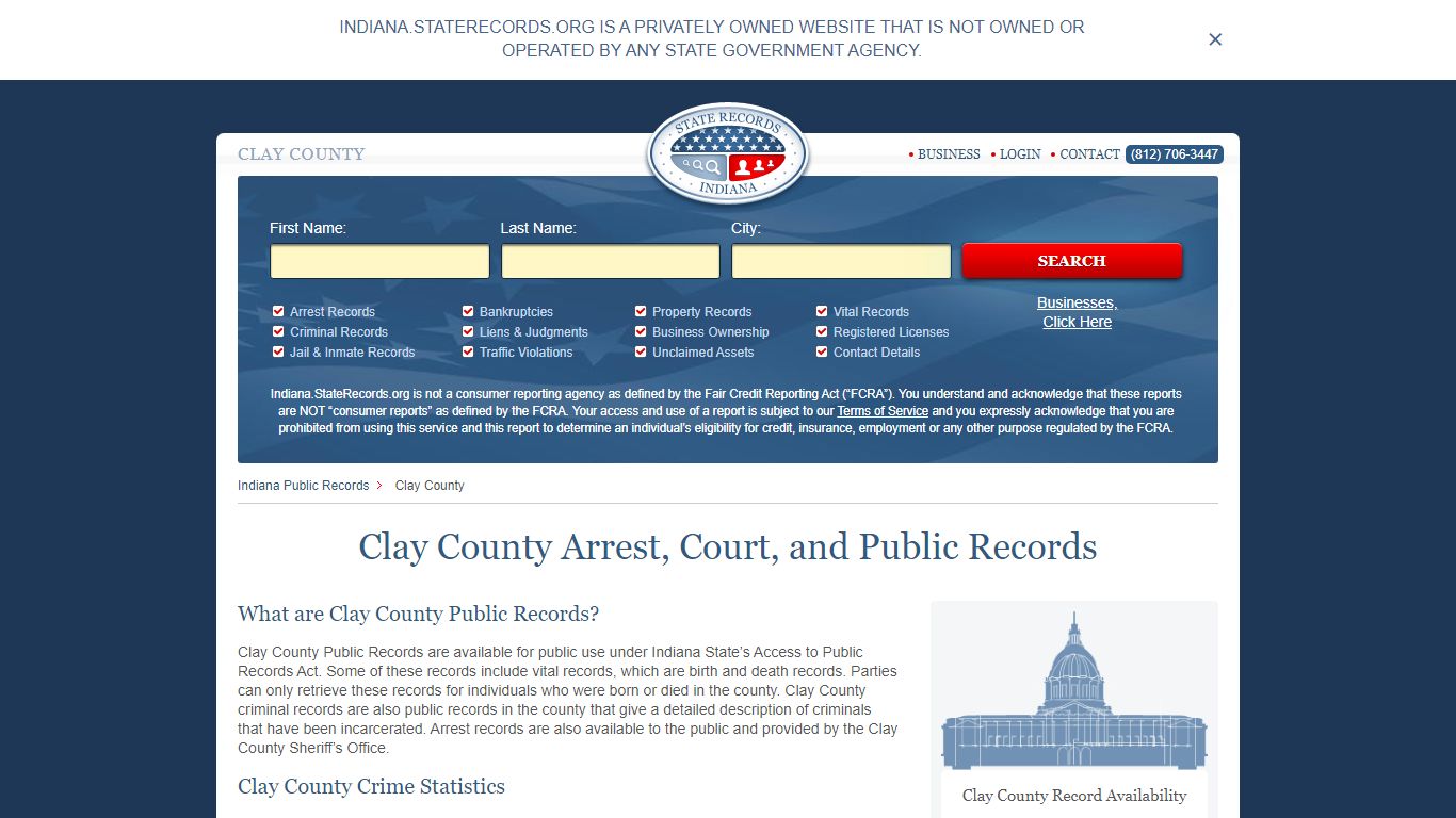 Clay County Arrest, Court, and Public Records